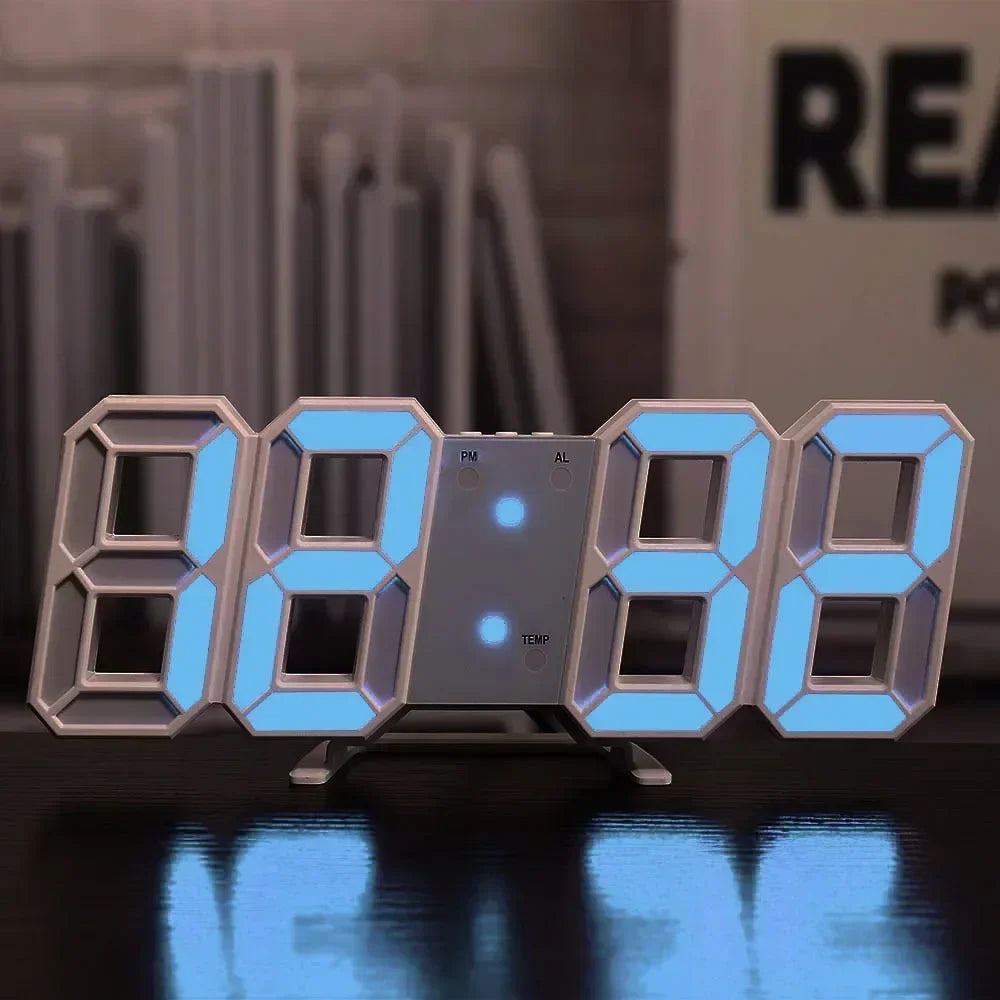 3D LED Digital Clock Wall Decoration Glow Night