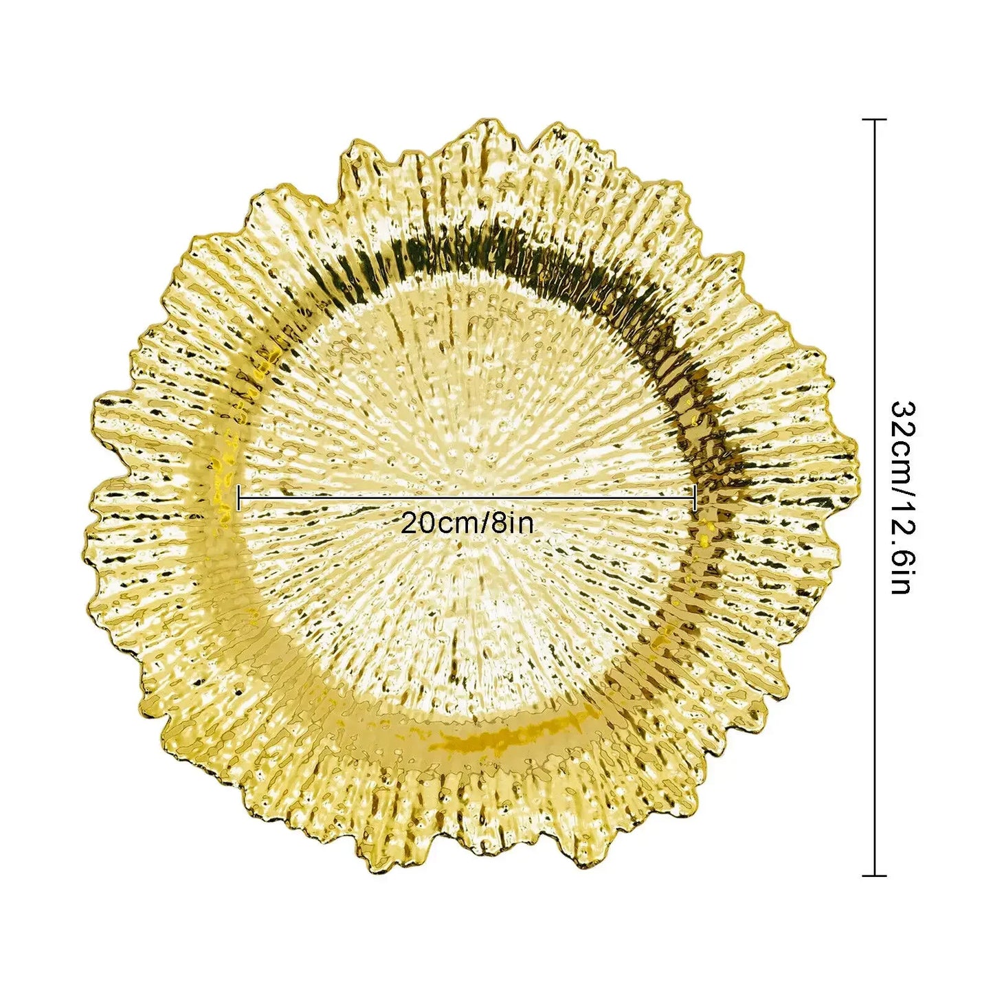 Gold Chargers PP Plate  Round Salad Plate  24Pcs