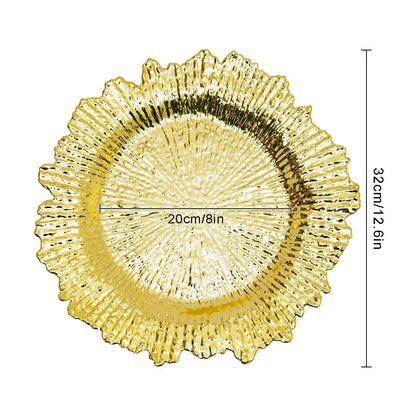 Gold Chargers PP Plate  Round Salad Plate  24Pcs