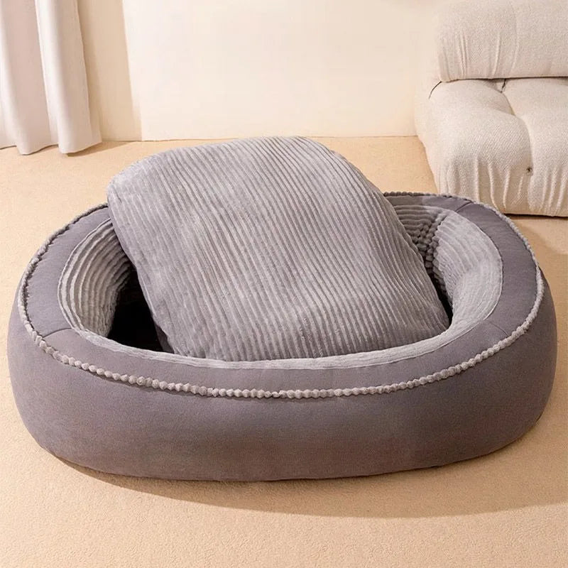 Comfortable Donut Round Soft Washable Dog Cat Cushion Bed