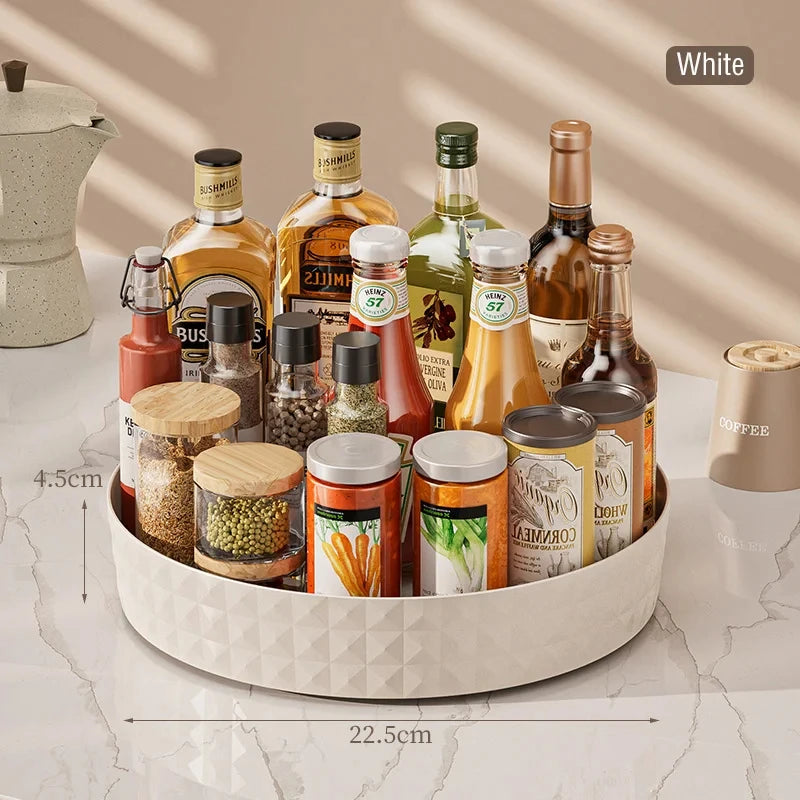 1Pc Kitchen Storage Spice Rack 360 Degree Rotating Cabinet