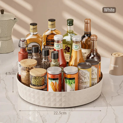 1Pc Kitchen Storage Spice Rack 360 Degree Rotating Cabinet