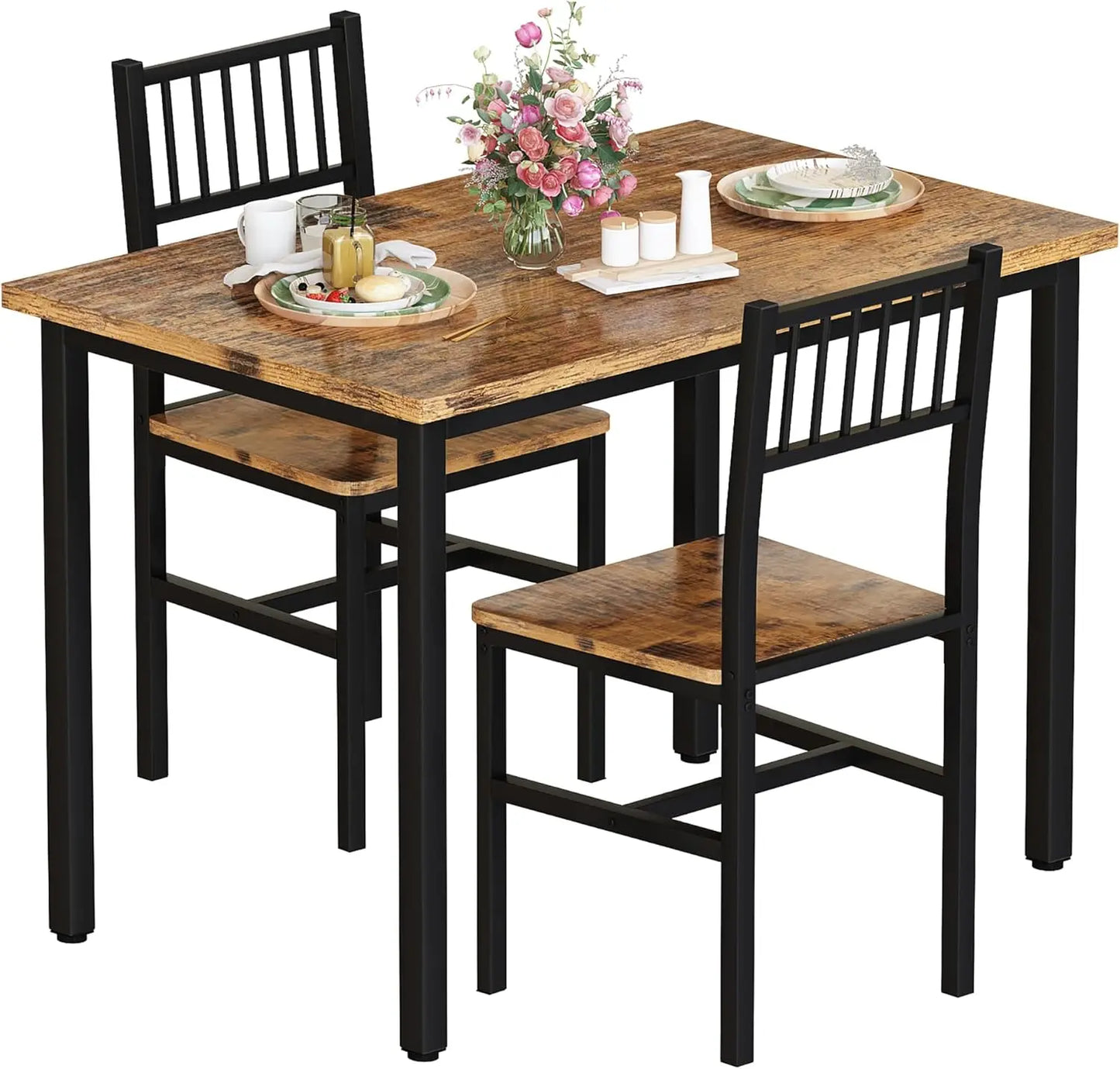 3 Piece Dining Table Set for 2,