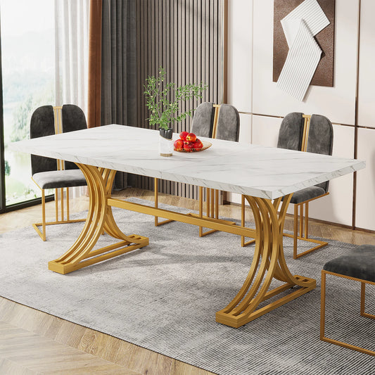 Tribesigns Modern 63-Inch Rectangular Dining Table Seating 4 to 6,