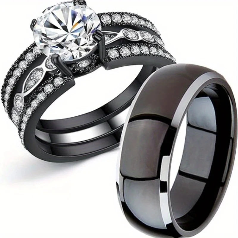 Fashionable Men's and Women's Engagement Ring