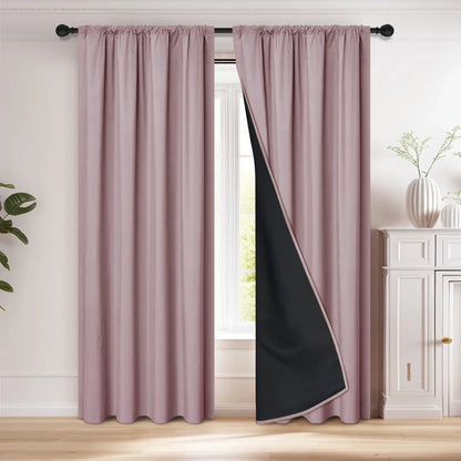 1pc 100% Blackout Curtain with Rod Pocket,