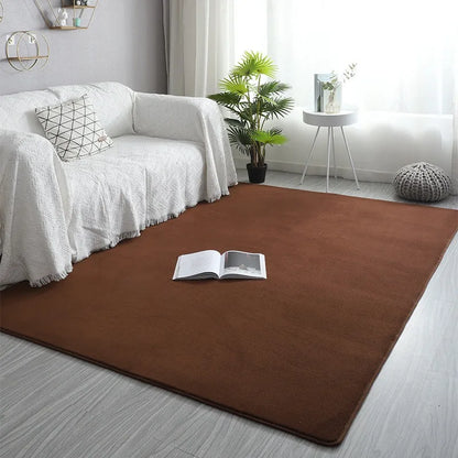 Pink Coral Velvet Carpet Living Room Short Plush Rug