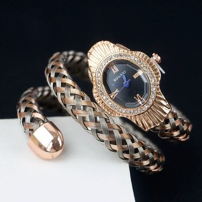 Fashion Diamond Snake Shape Wristwatch