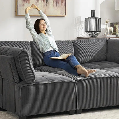 Modular Sectional Sofa With Reversible Chaise,