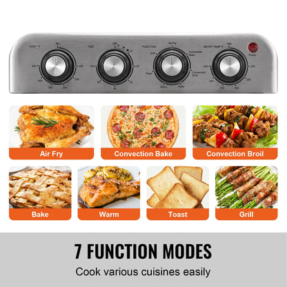 18L 1700W Air Fryer Toaster Oven Stainless Steel