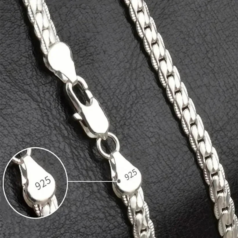 18K Gold Full Sideways Chain Necklace For Woman