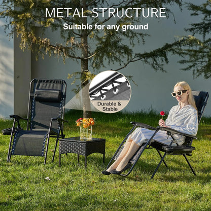 2 Recliner Camping Patio Lounge Chairs