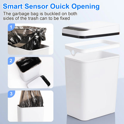2 Pack Bathroom Automatic Touchless Trash Cans