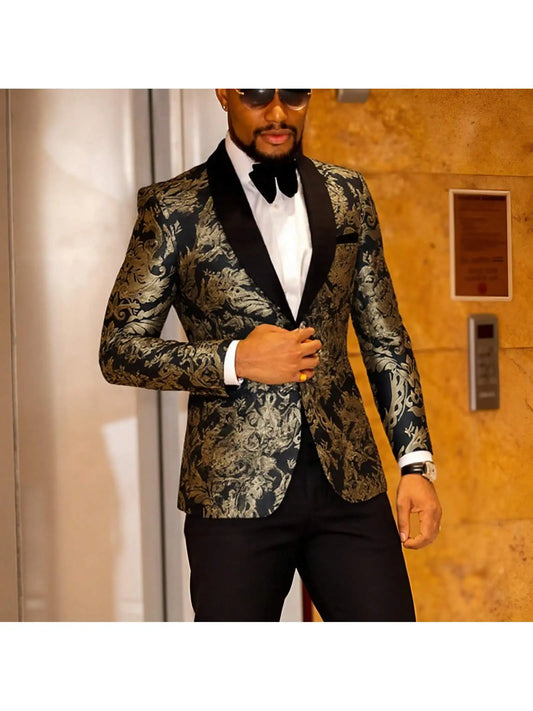One Button Slim Fit Long Sleeve Jacket Tuxedo