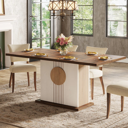55" Rectangular Dining Table for 4 to 6 People,