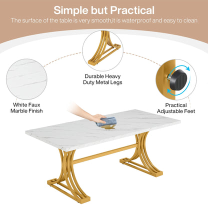Tribesigns Modern 63-Inch Rectangular Dining Table Seating 4 to 6,