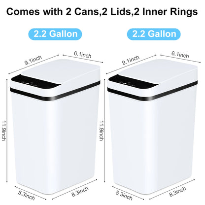 2 Pack Bathroom Automatic Touchless Trash Cans