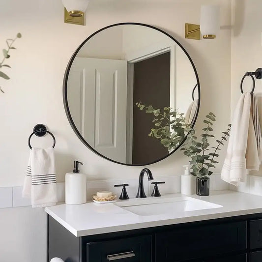 24.2"x24.2" Round Bathroom Wall Mirror,