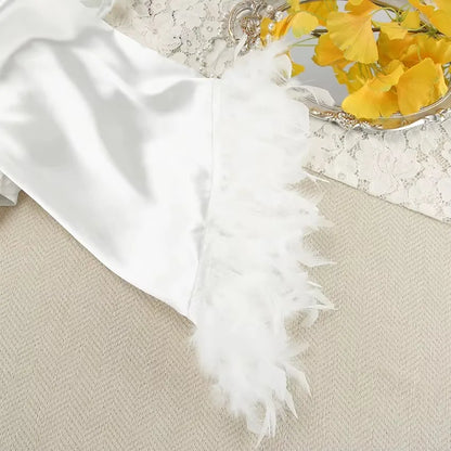 Feather Robe Sexy Rayon Summer  Lingerie