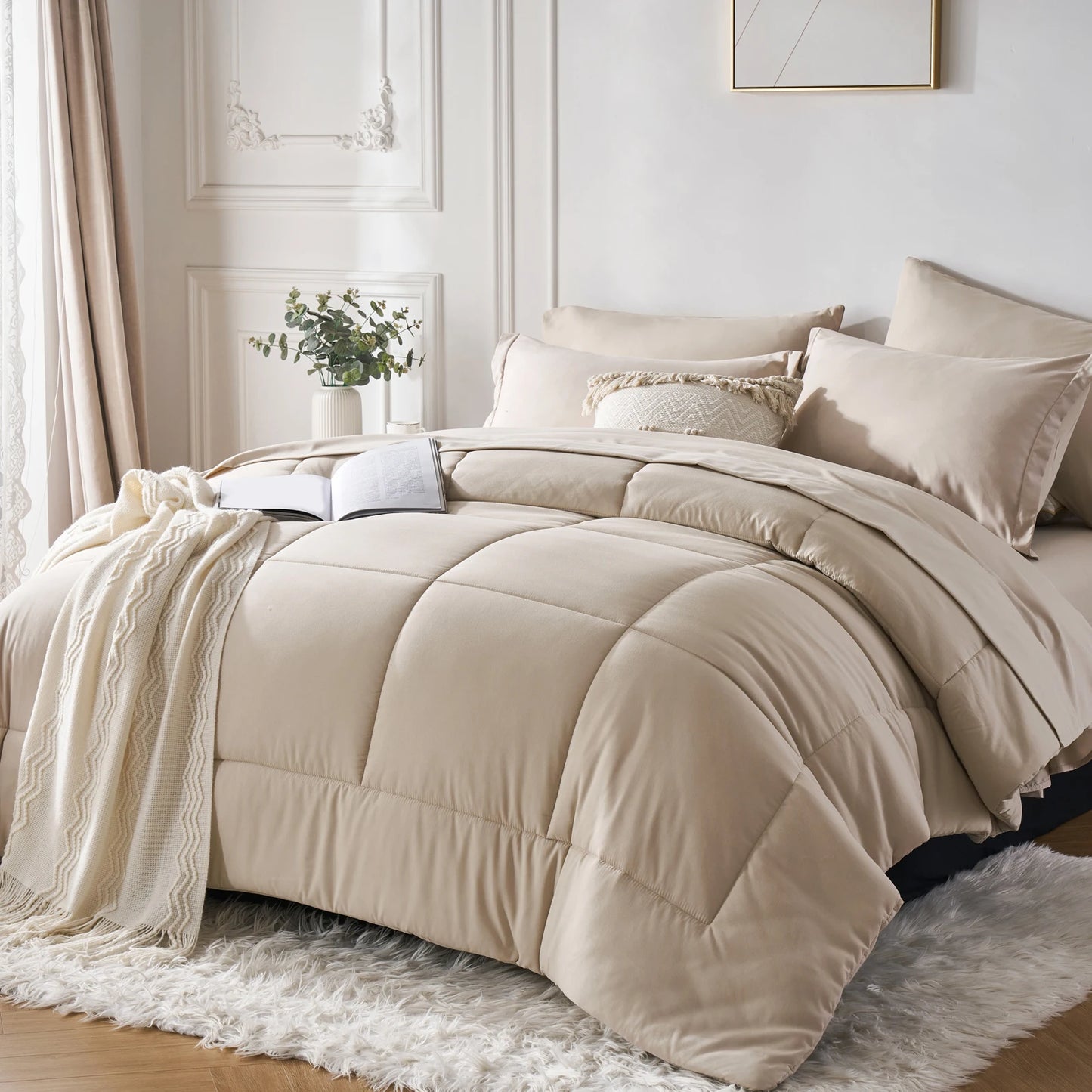 7 Piece Bed In A Bag Comforter Set Queen, Stylish