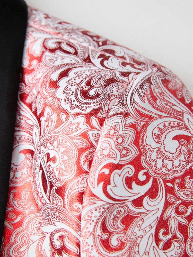 Mens Floral Tuxedo  Blazer Jacket