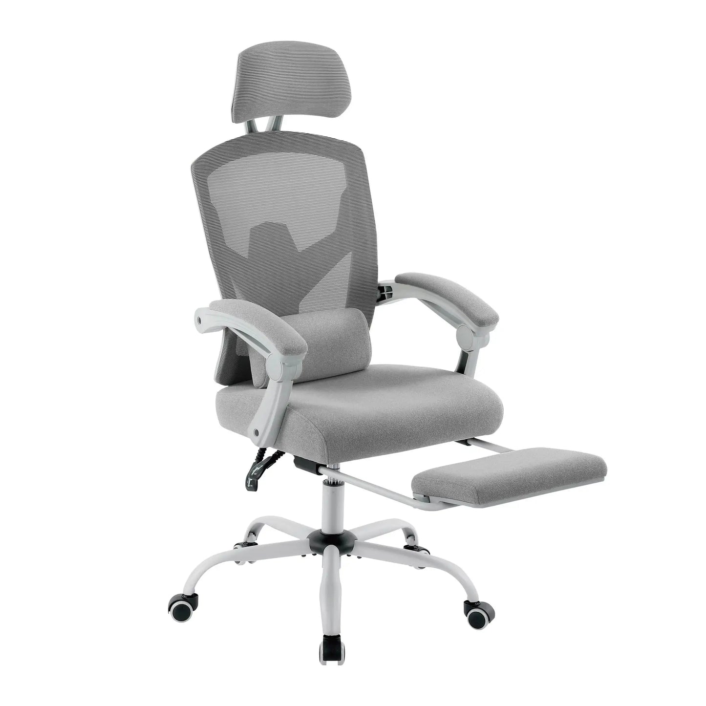 Reclining High Back Mesh Swivel Lumbar Chai With Support Pillow