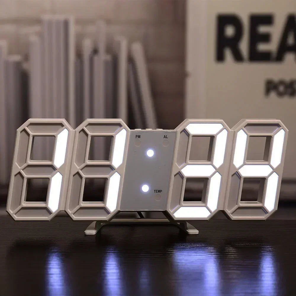 3D LED Digital Clock Wall Decoration Glow Night