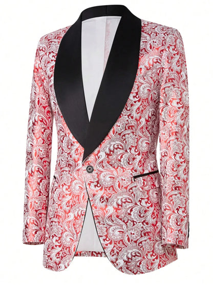 Mens Floral Tuxedo  Blazer Jacket