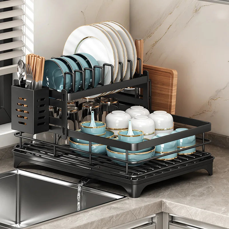 Stainless Steel Dish Drying Rack with Drainboard