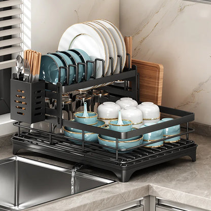 Stainless Steel Dish Drying Rack with Drainboard