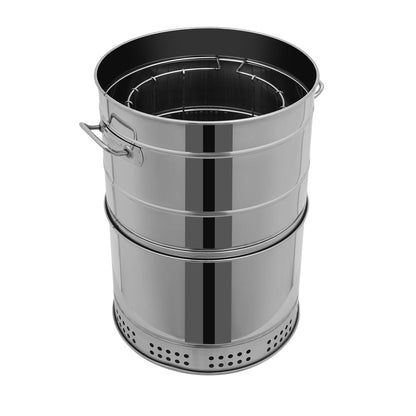 Stainless Steel BBQ Grill Barrel Portable Charcoal Grills 360°