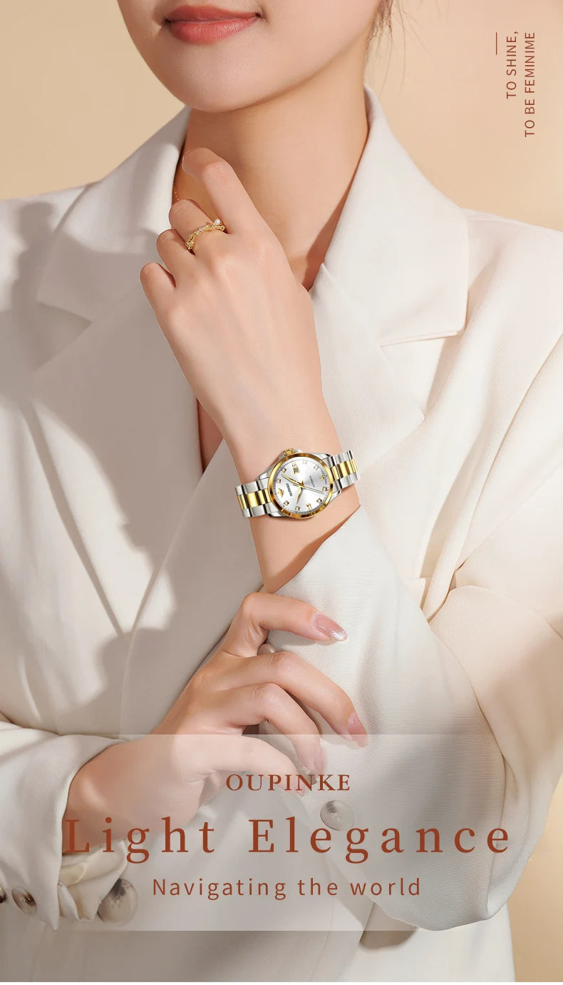 Original  Swiss Automatic Mechanical Watch  Real Diamond Sapphire