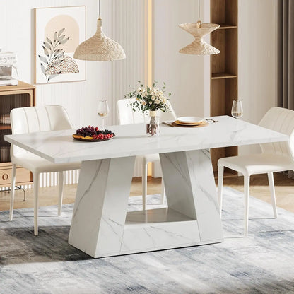 Dining Table for 4 to 6 People ,Rectangular  Sturdy Base