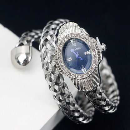 Fashion Diamond Snake Shape Wristwatch
