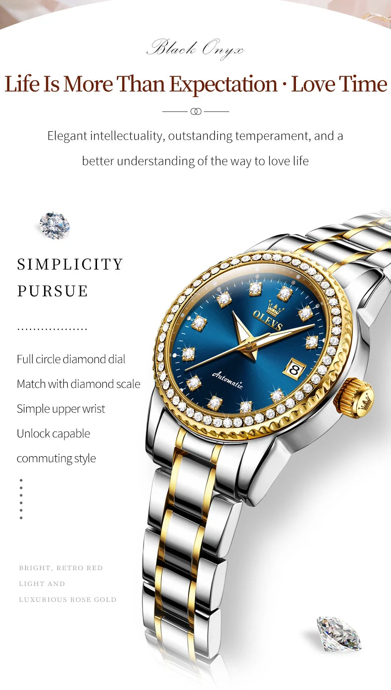 Watch for Women Diamond Gold Luxury Stainless steel