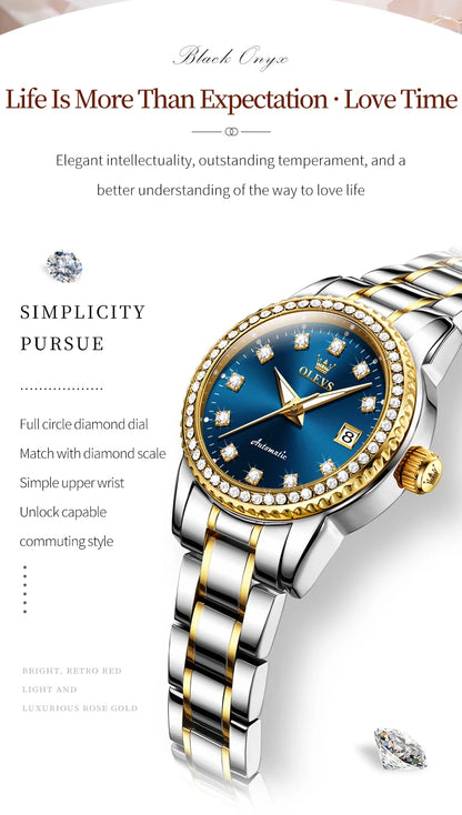 Watch for Women Diamond Gold Luxury Stainless steel