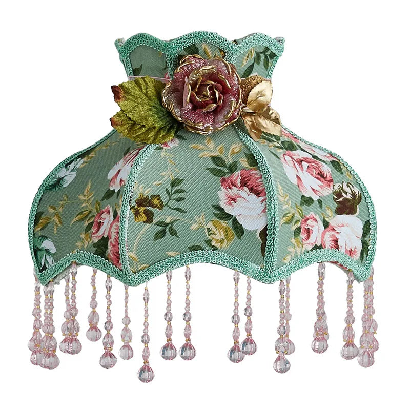 European Style Lampshade Vintage High-End Cloth Art Bead Lace
