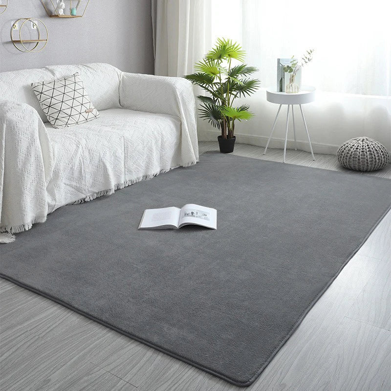 Pink Coral Velvet Carpet Living Room Short Plush Rug