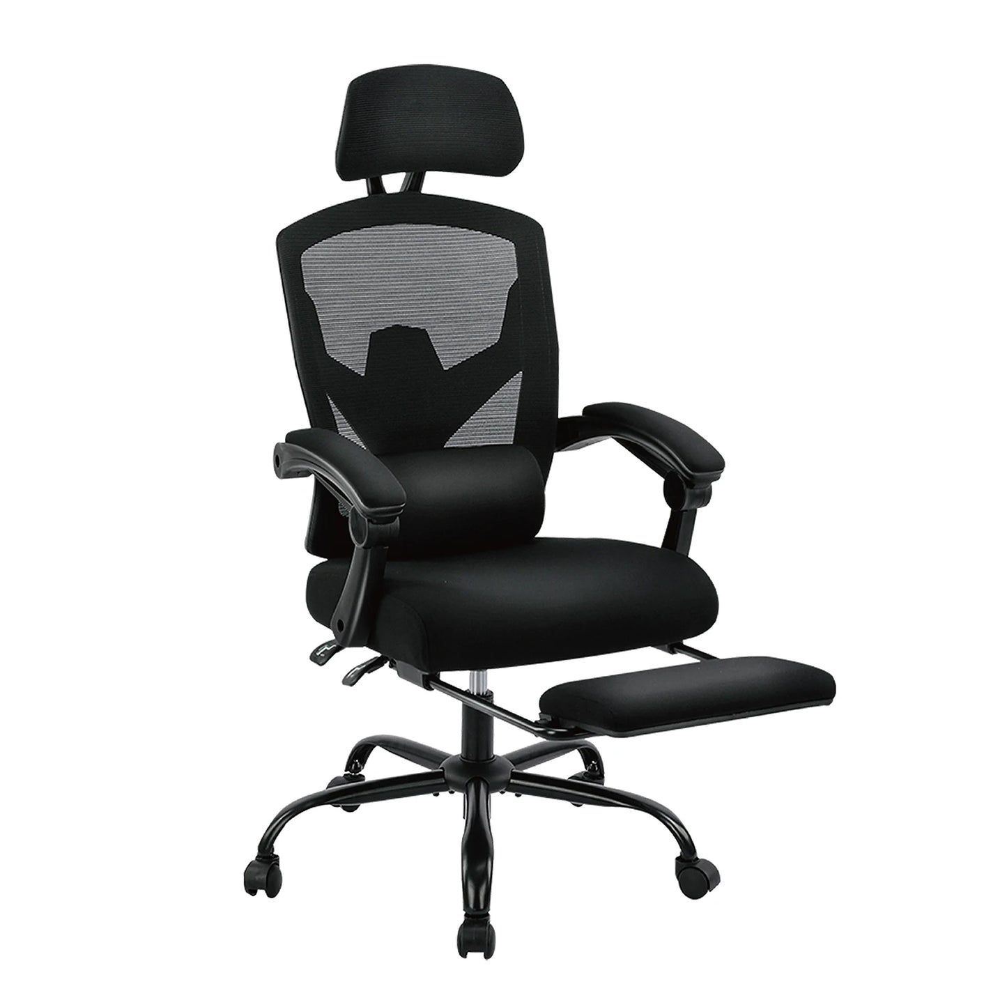 Reclining High Back Mesh Swivel Lumbar Chai With Support Pillow