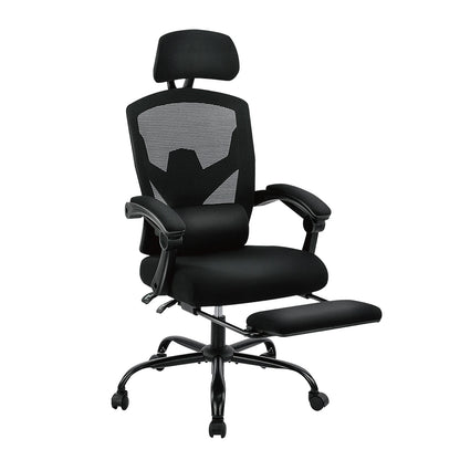 Reclining High Back Mesh Swivel Lumbar Chai With Support Pillow