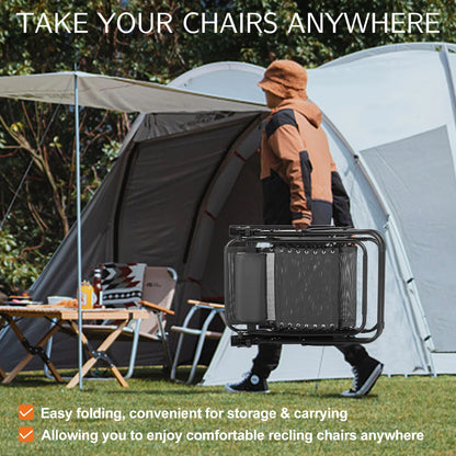 2 Recliner Camping Patio Lounge Chairs