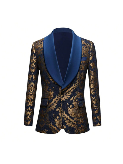 Flower Suit Jacket 1 Button Paisley Tuxedo