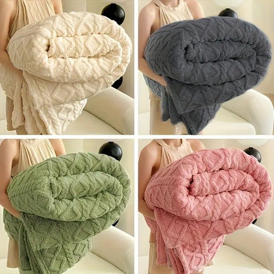 Plush 1pc Luxurious Fleece Blanket - Throw