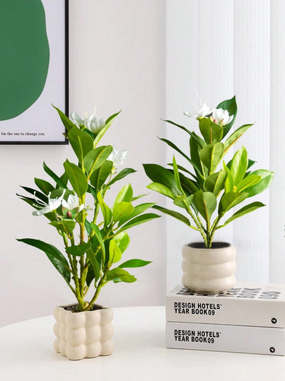 21-40cm Artificial Azaleas Plants Fake Rubber Tree