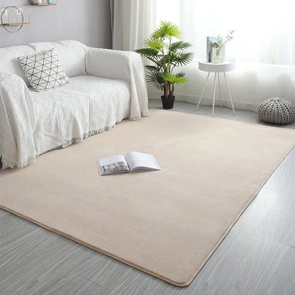Pink Coral Velvet Carpet Living Room Short Plush Rug