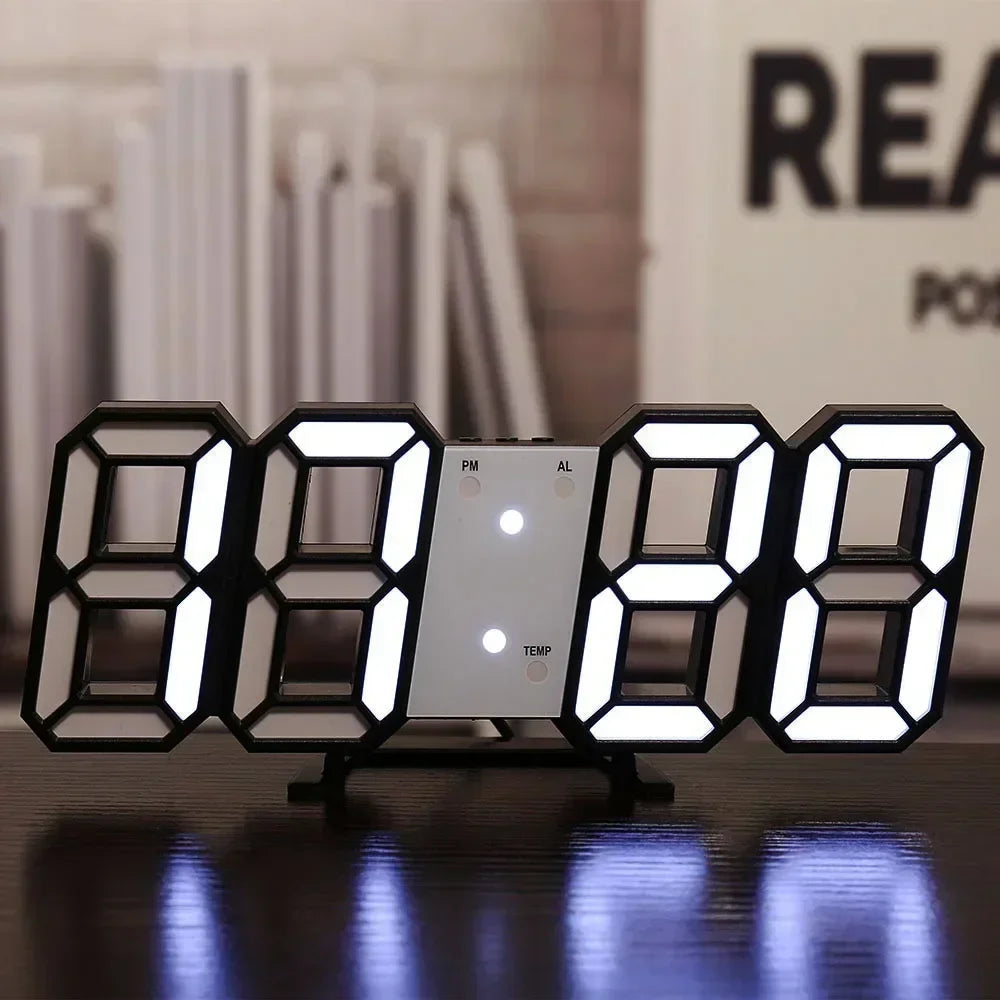 3D LED Digital Clock Wall Decoration Glow Night