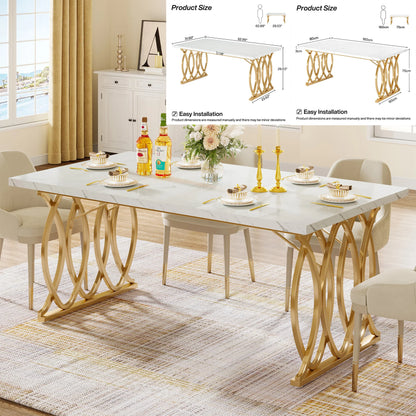 Tribesigns Modern 63-Inch Rectangular Dining Table Seating 4 to 6,