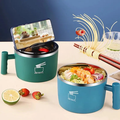 Stainless Steel Bowl With Lid For Instant Noodles