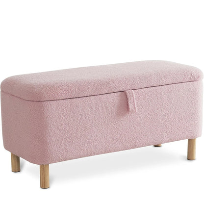 39.5" Boucle Storage Ottoman Bench for Bedroom