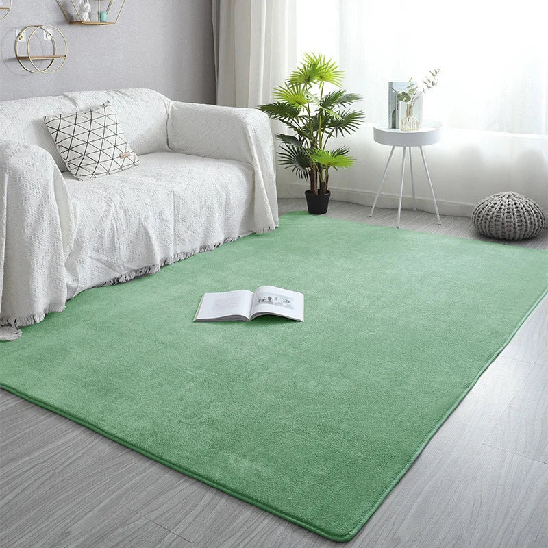 Pink Coral Velvet Carpet Living Room Short Plush Rug
